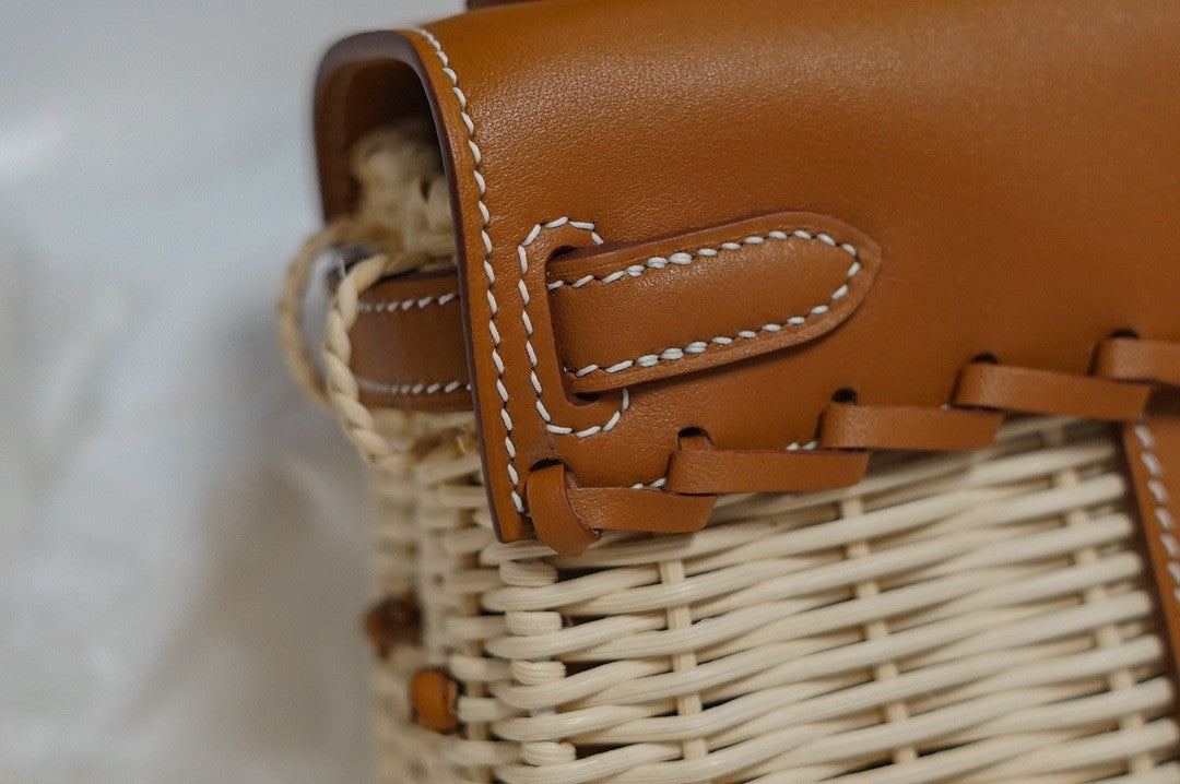 HERMES KELLY 20 MINI PICNIC GOLD SWIFT PALLADIUM HARDWARE