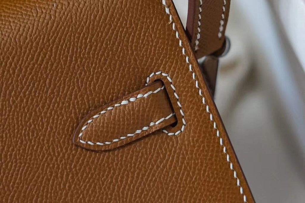 Hermes Kelly Depeches 25 Pochette Gold Epsom Palladium Hardware