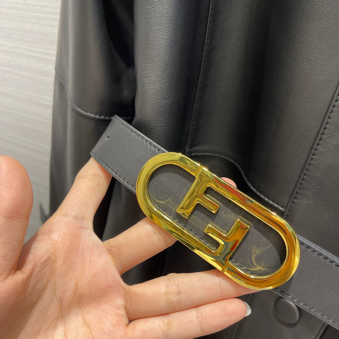 Fendi Black waxed leather jacket
