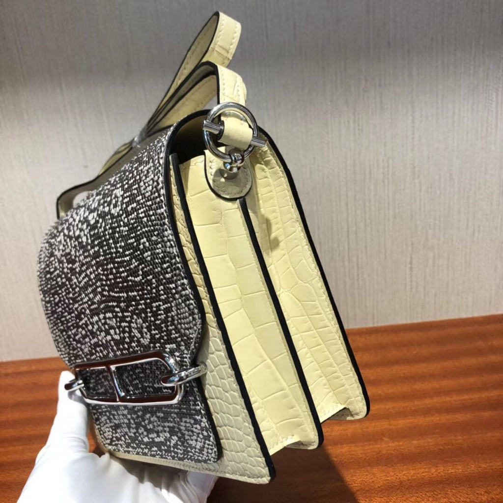 Hermes Roulis Mini Ombre Vanille Lizard Natura Alligator Missi Mat