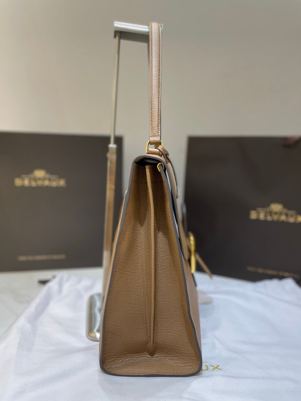 Delvaux Brillant Tempo Large (GM) – Allure Calfskin & Sheepskin Interior Beige