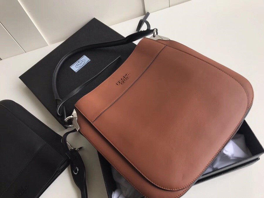 Prada Margit leather shoulder bag Brown