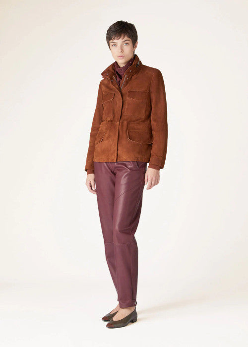 Loro Piana Mini Traveller Jacket  Lambskin Brown
