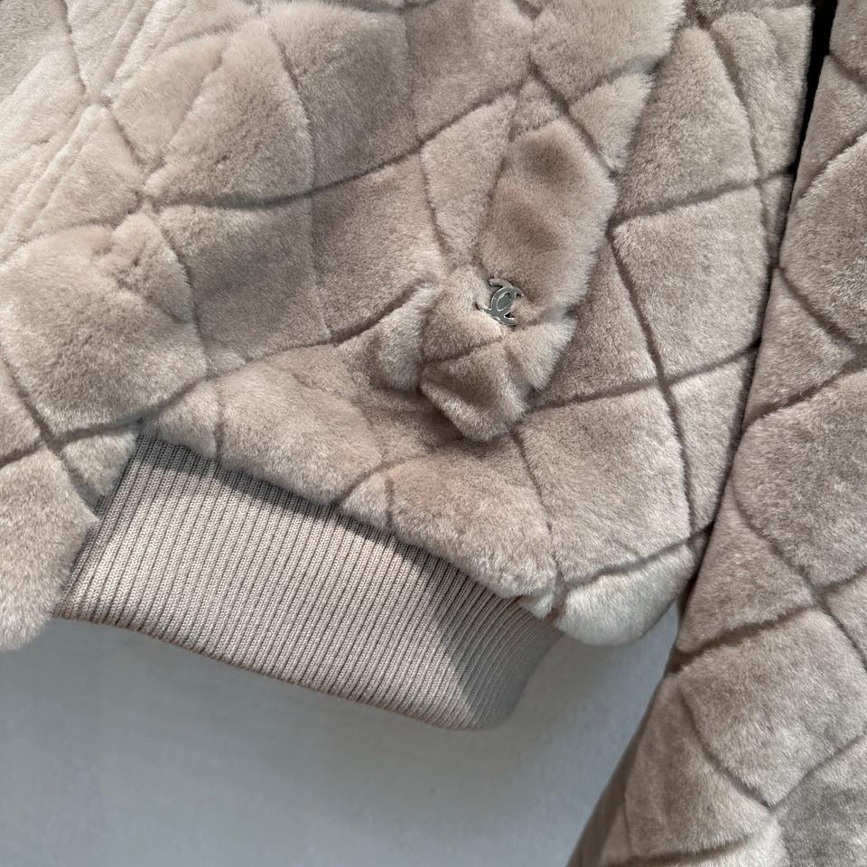 Chanel Shearling Bomber Jacket with Diamond Quilting and CC Logo — Fall/Winter 2026-2027 Chanel