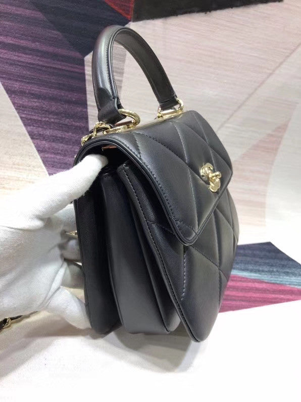 Chanel Small Flap Bag With Top Handle A92236 Black