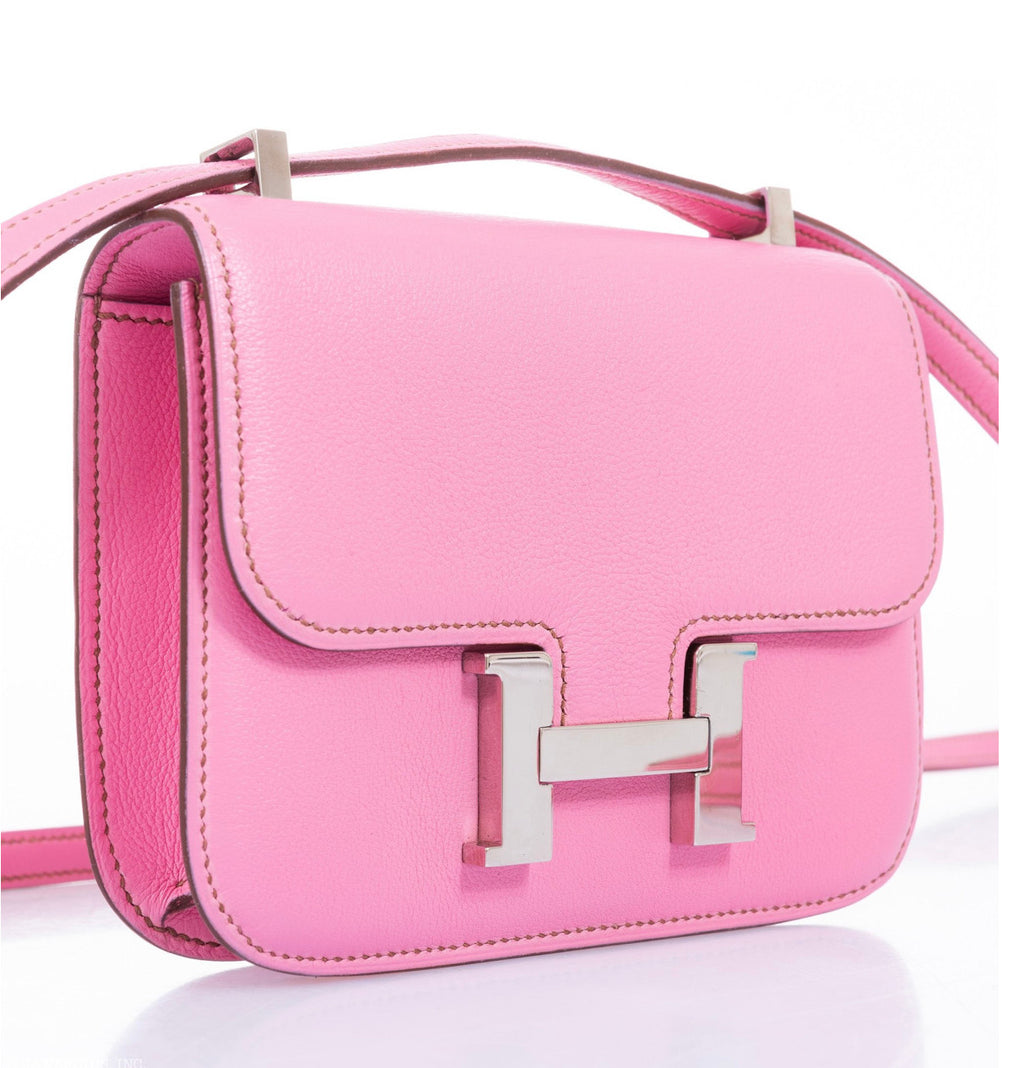 Hermès  Constance micro handbag in Rose Sakura Swift  leather
