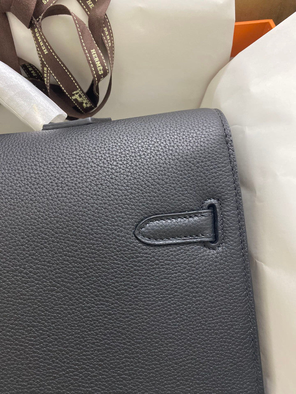 Hermes Kelly Depeche 38 Briefcase in Black with Gold Hardware