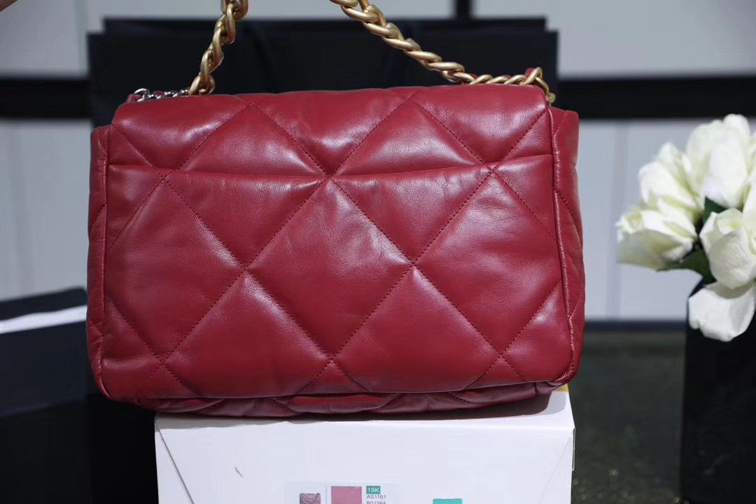 CHANEL 19 Large Flap Bag Dark Pink
