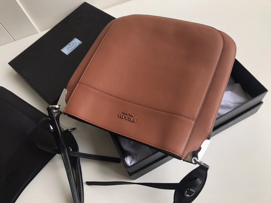 Prada Margit leather shoulder bag Brown