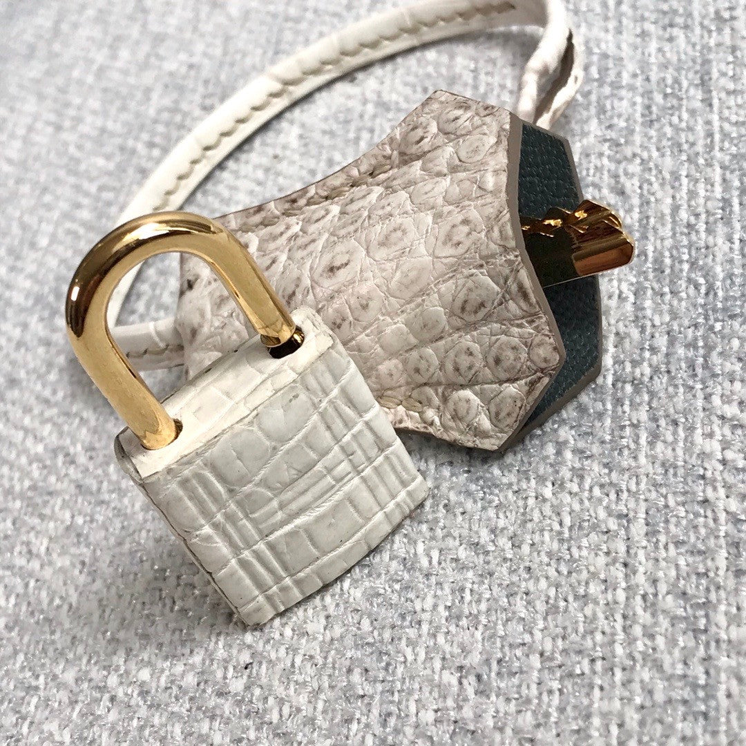Hermès Himalaya Crocodile/Vert Amande Togo Birkin Touch 25cm Gold Hardware
