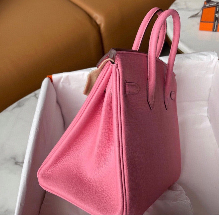 Hermes 1Q Rose Confetti Birkin 25 cm Chevre Palladium Hardware