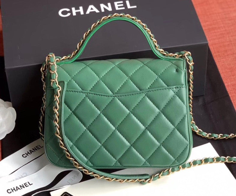 Chanel Flap Bag With Top Handle AS0970 Green
