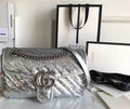 Gucci GG Marmont small Silver sequin shoulder bag