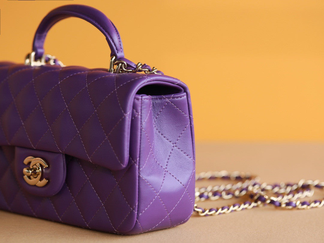 Chanel Fall-Winter 2022/23 Pre-Collection Purple  MINI FLAP BAG WITH TOP HANDLE