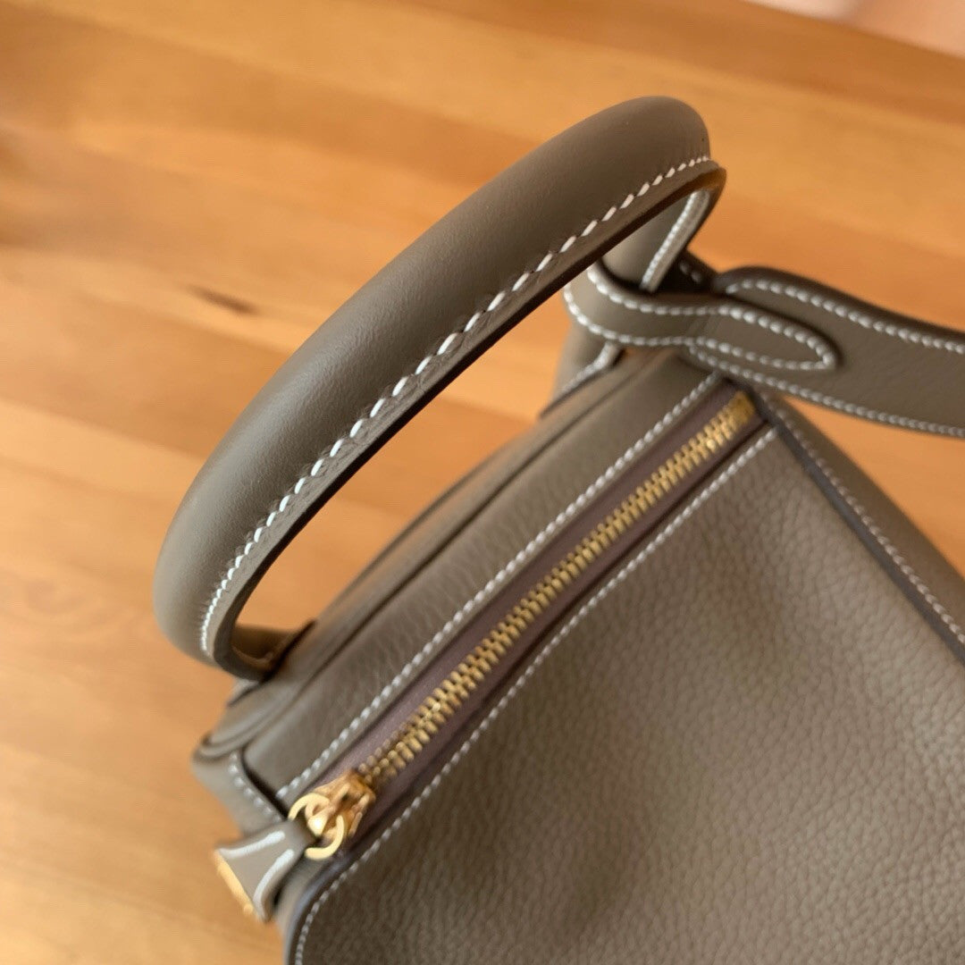 Hermes Lindy 30 Etoupe Togo Gold Hardware