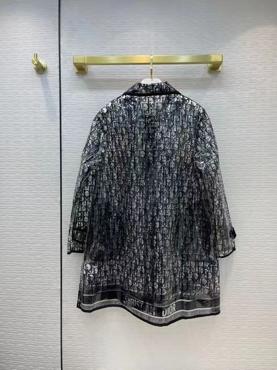 Christian Dior OBLIQUE TRENCH COAT Transparent Technical Fabric