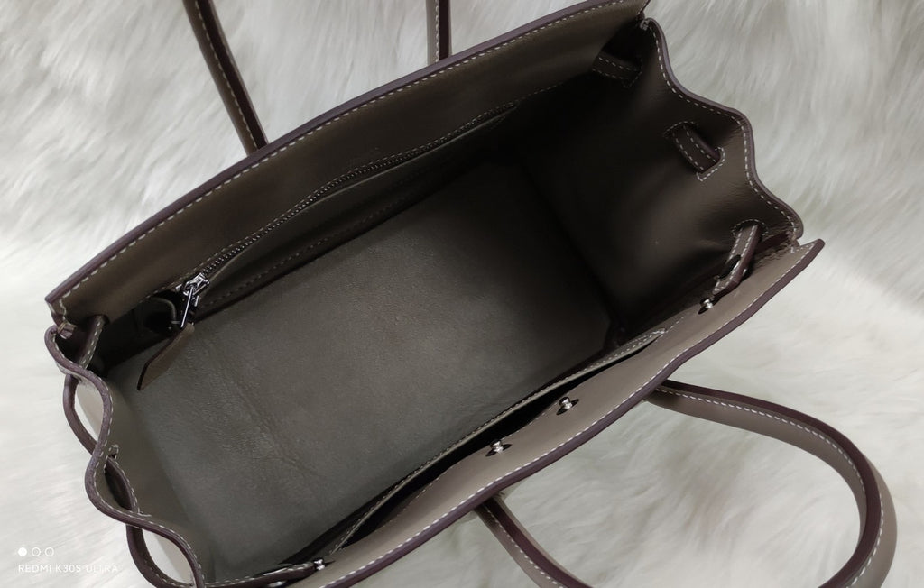Hermes Shadow Birkin 25 Bag 8F Etain Evercalf Limited Edition