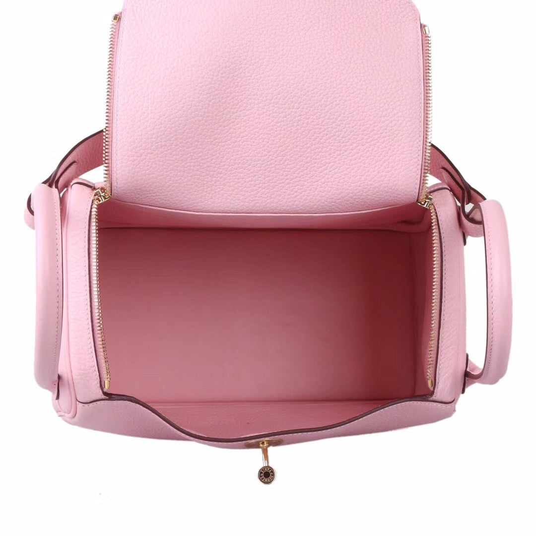 Hermes Lindy 30  Rose Sakura Togo Gold Hardware