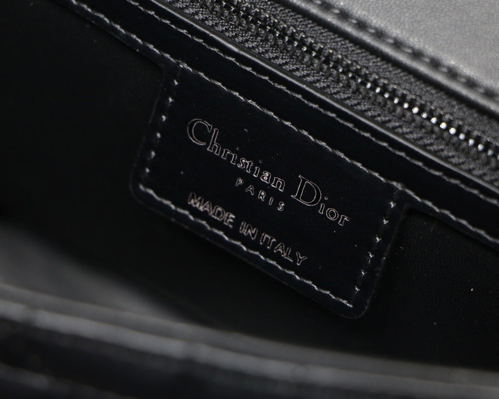 Christian Dior MEDIUM DIOR CARO BAG Black Quilted Macrocannage Calfskin