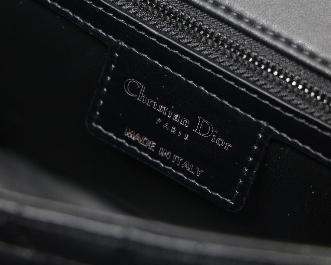Christian Dior MEDIUM DIOR CARO BAG Black Quilted Macrocannage Calfskin