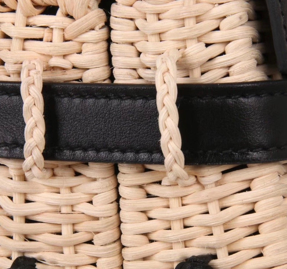 Hermes Limited Edition Black  Picnic Kelly 35 Wicker Palladium Hardware