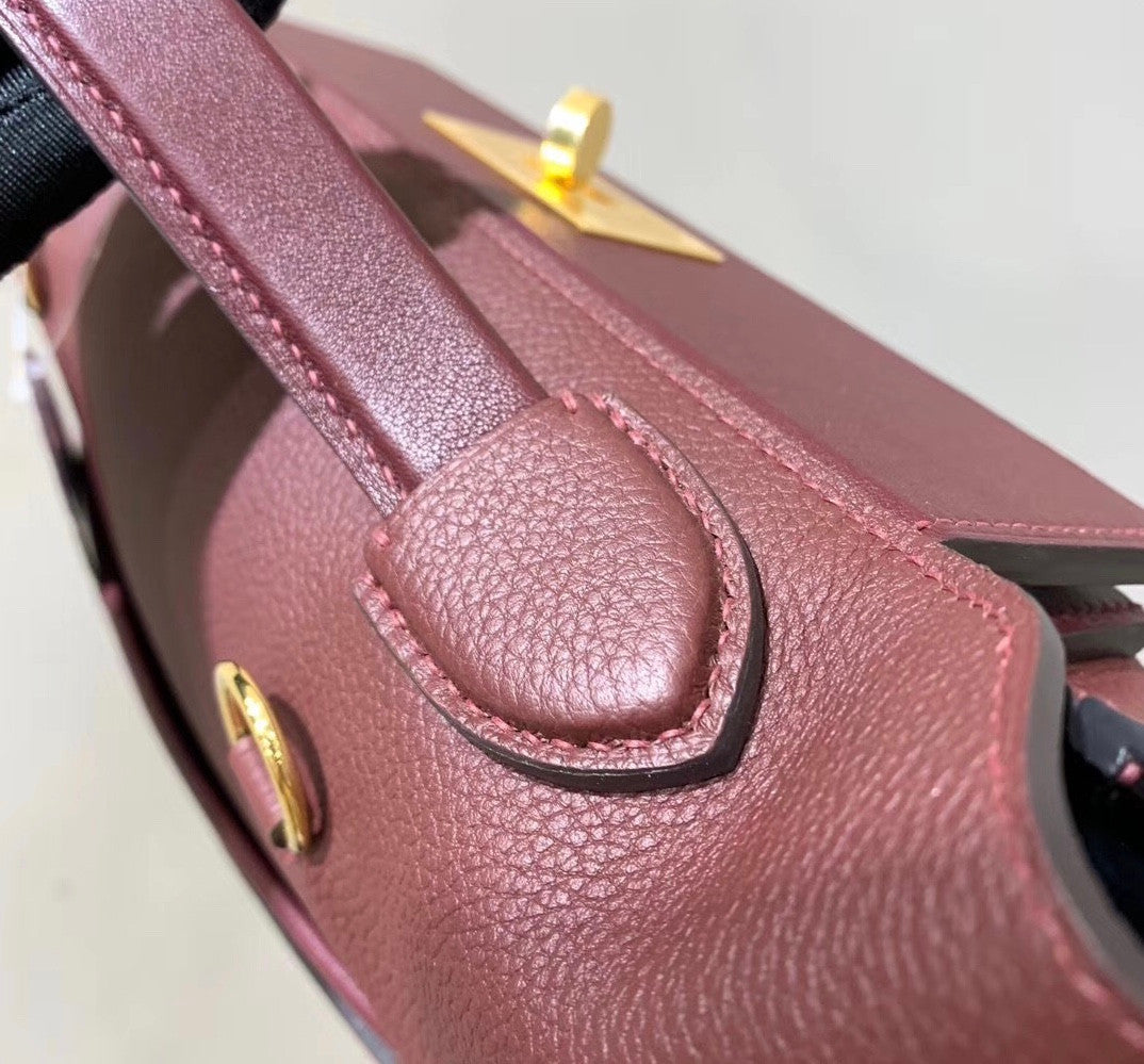 Hermes Kelly 24/24 Bordeaux Swift & Togo Leather with Gold Hardware