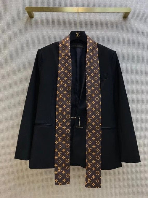 Louis Vuitton WOOL AND MOHAIR BACHETTE BLAZER WITH EMBROIDERED SCARF