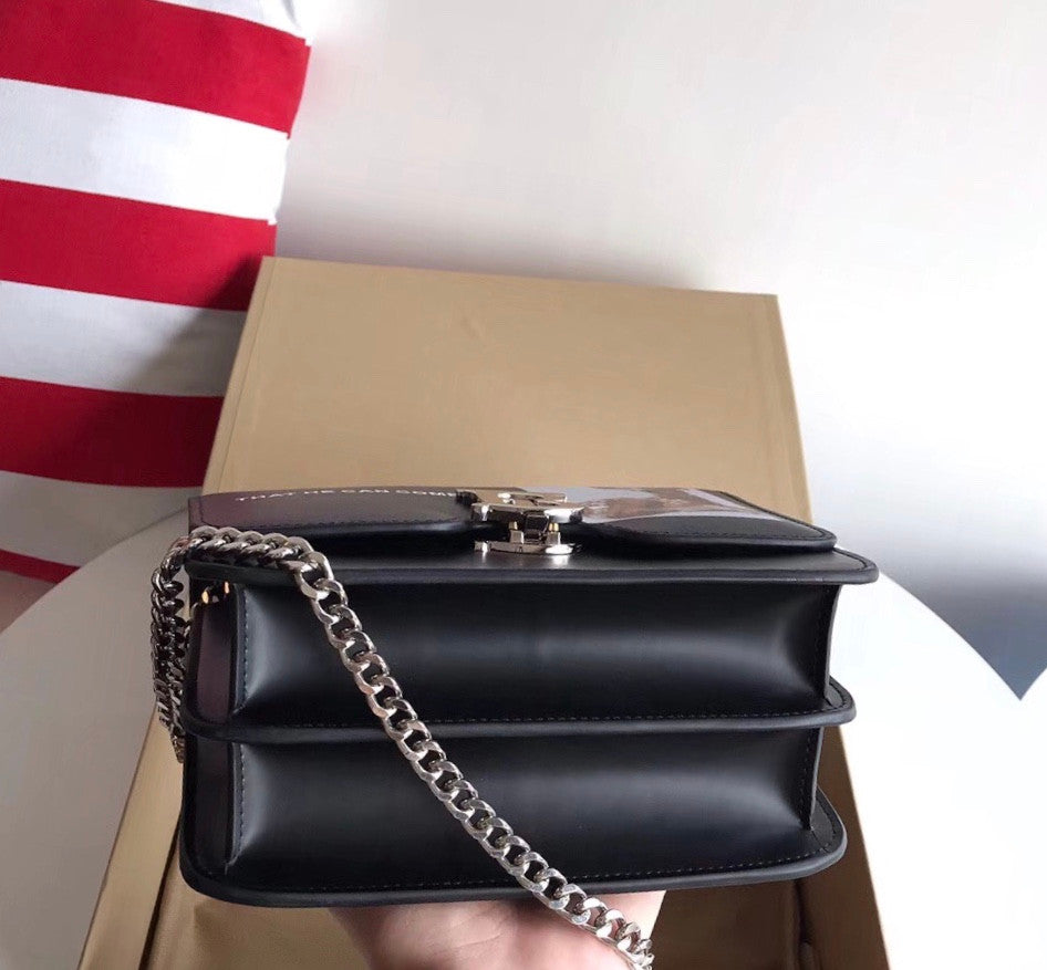 Burberry Small Montage Print Leather TB Bag (Bambi Bag)