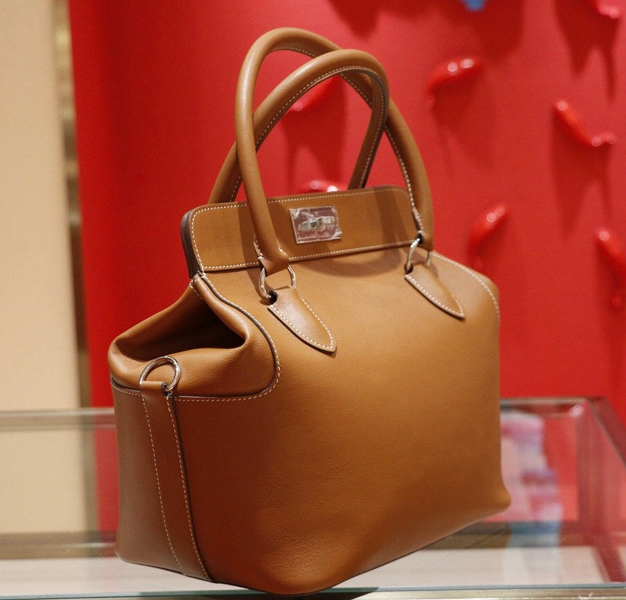 Hermes 26cm Toolbox Bag Gold Swift Calf Leather