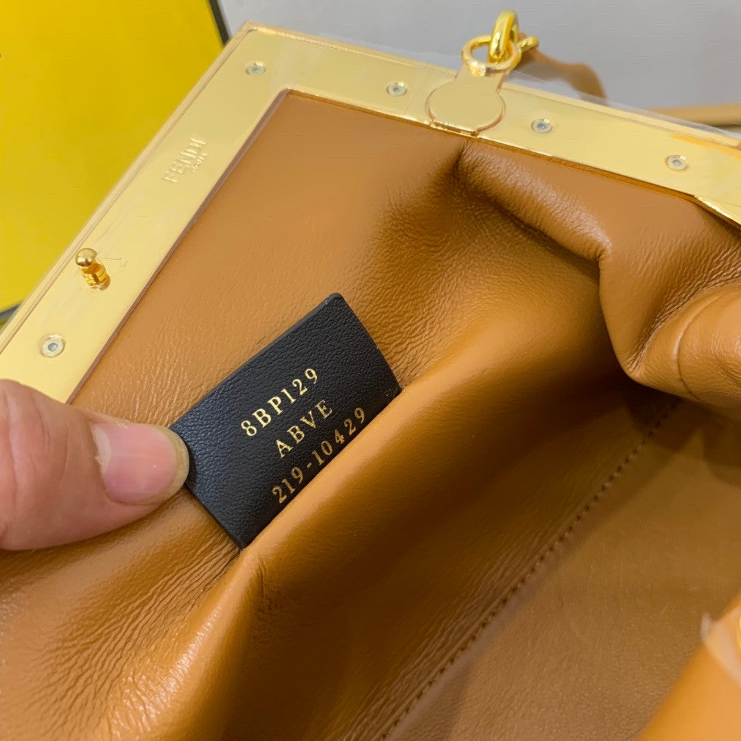 FENDI FIRST SMALL Brown mink bag