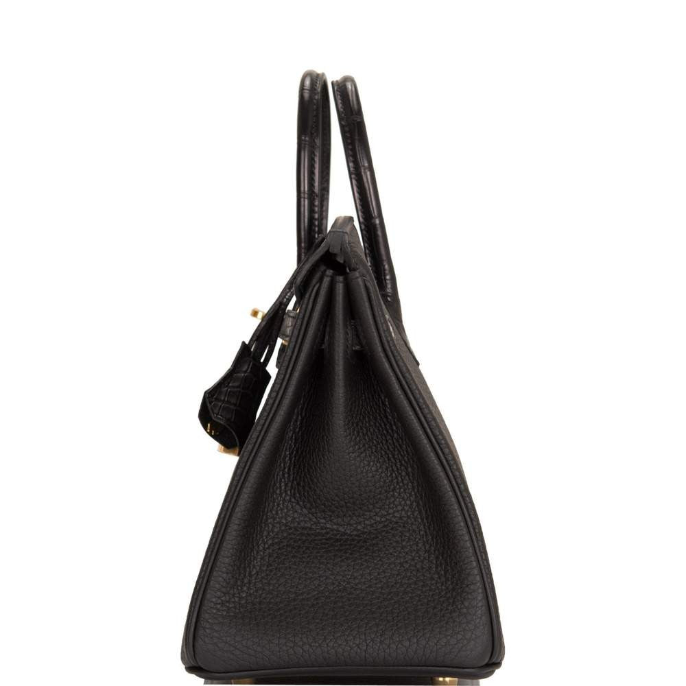 Hermès Black Matte Alligator/Togo Birkin Touch 25cm Gold Hardware