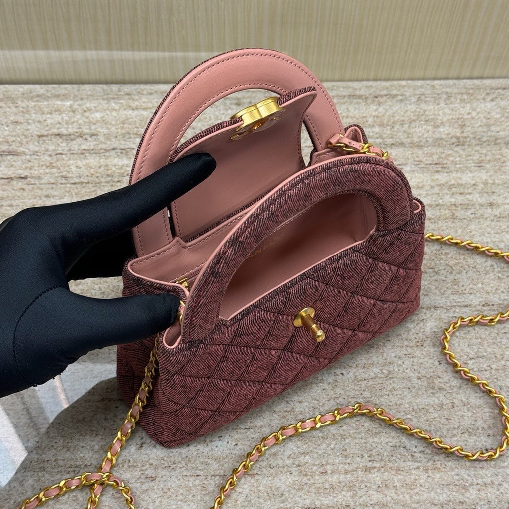 Chanel Kelly Mini Shopping Bag Rose Denim