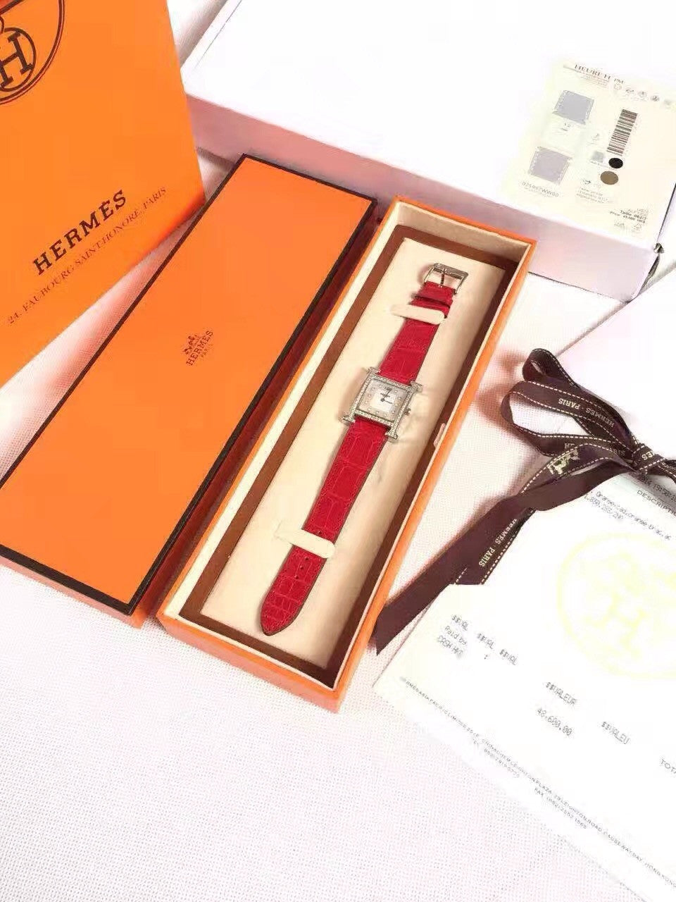 Hermes H Hour Watch with gemstone