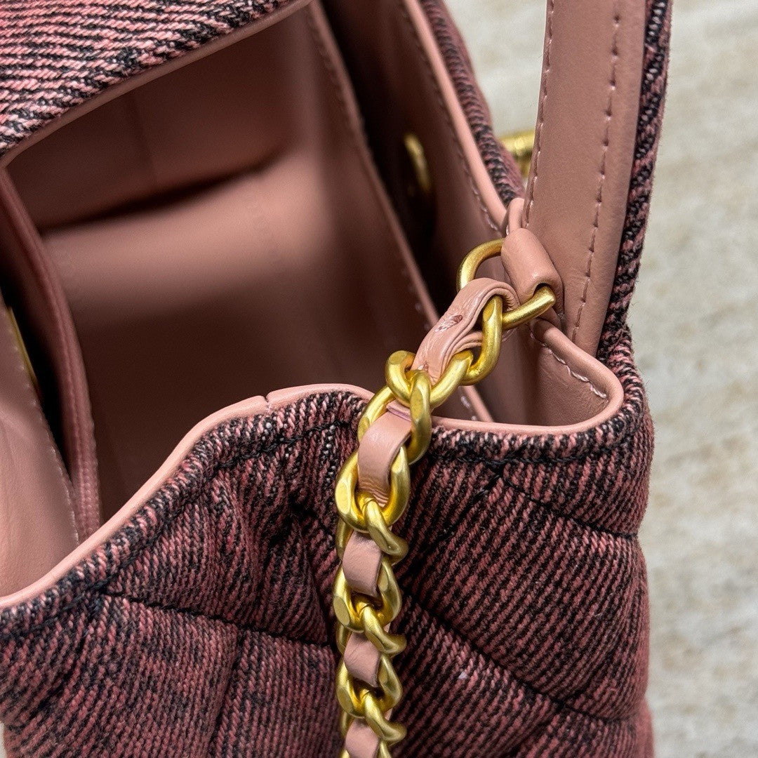 Chanel Kelly Mini Shopping Bag Rose Denim
