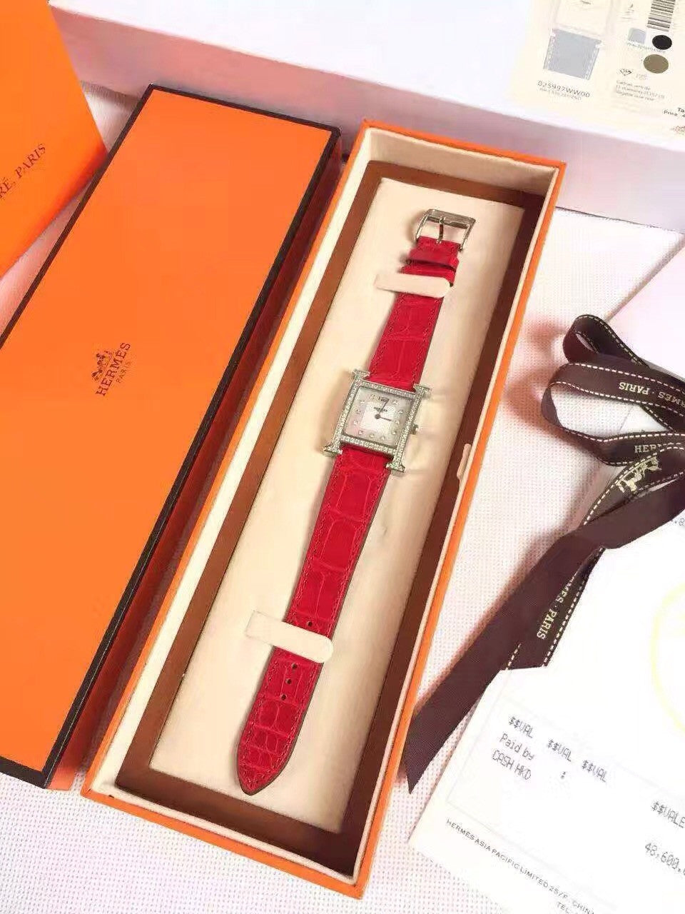 Hermes H Hour Watch with gemstone