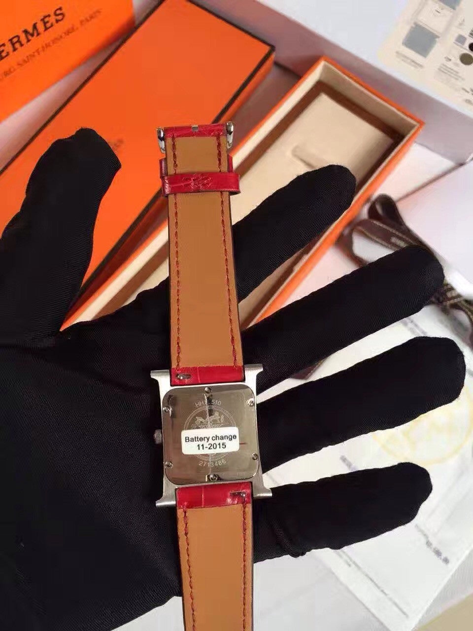 Hermes H Hour Watch with gemstone