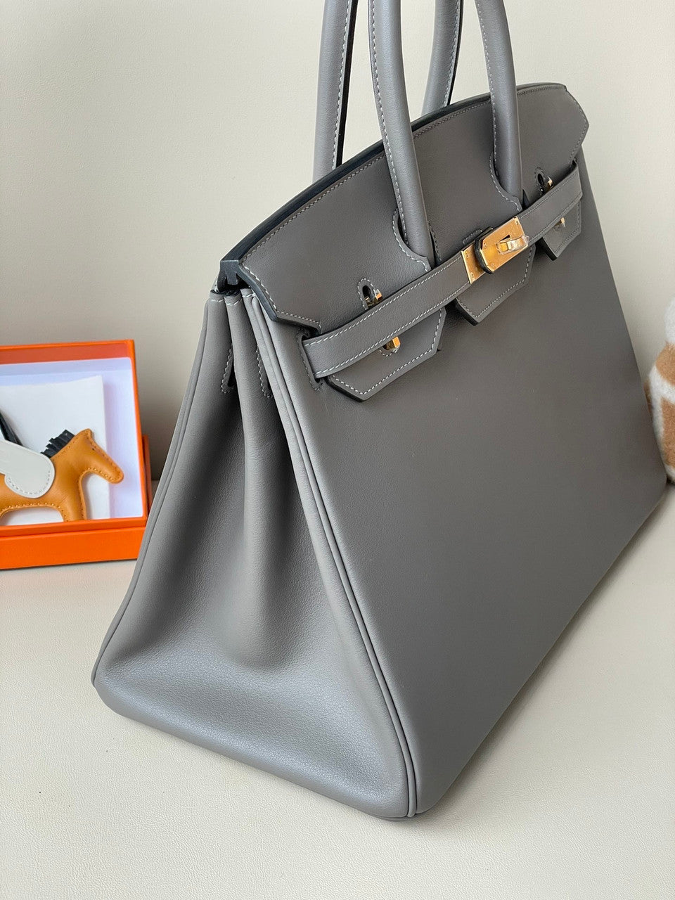Hermes 8F Gris Etain Birkin 35 Swift GHW