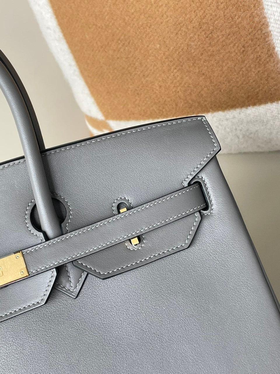Hermes 8F Gris Etain Birkin 35 Swift GHW