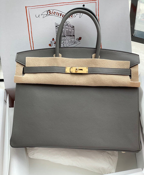 Hermes 8F Gris Etain Birkin 35 Swift GHW