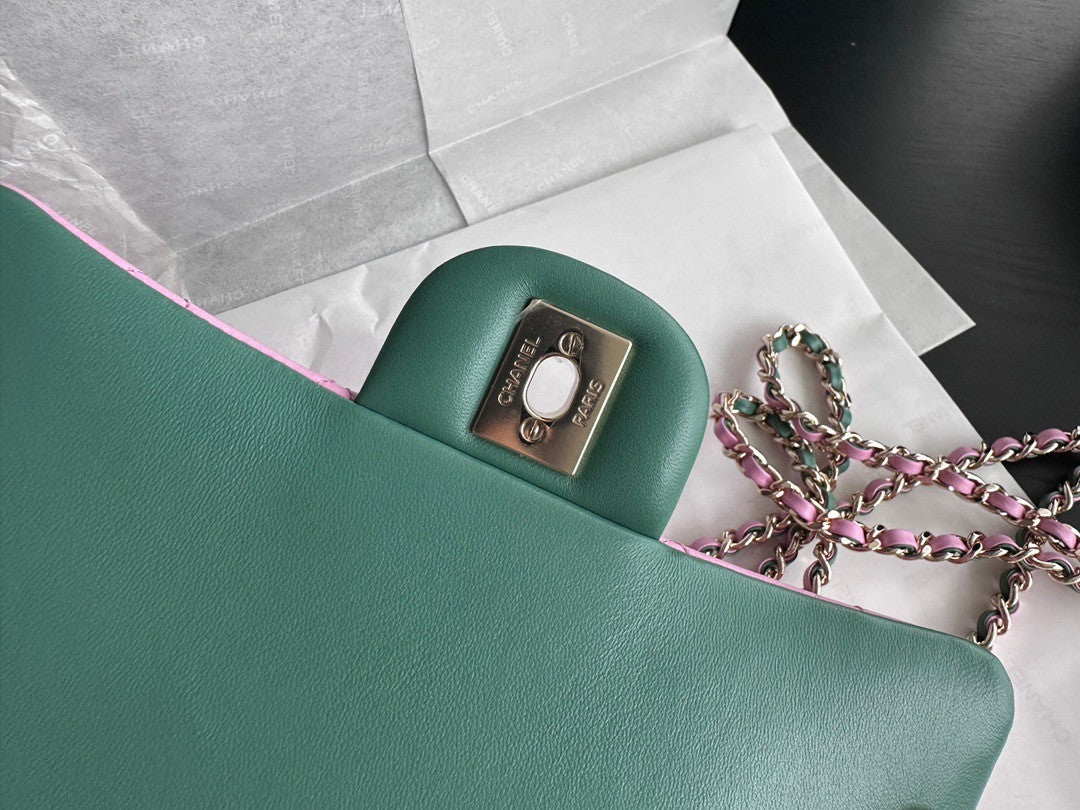 Chanel MINI FLAP BAG WITH TOP HANDLE SS2023 Lilac & Green