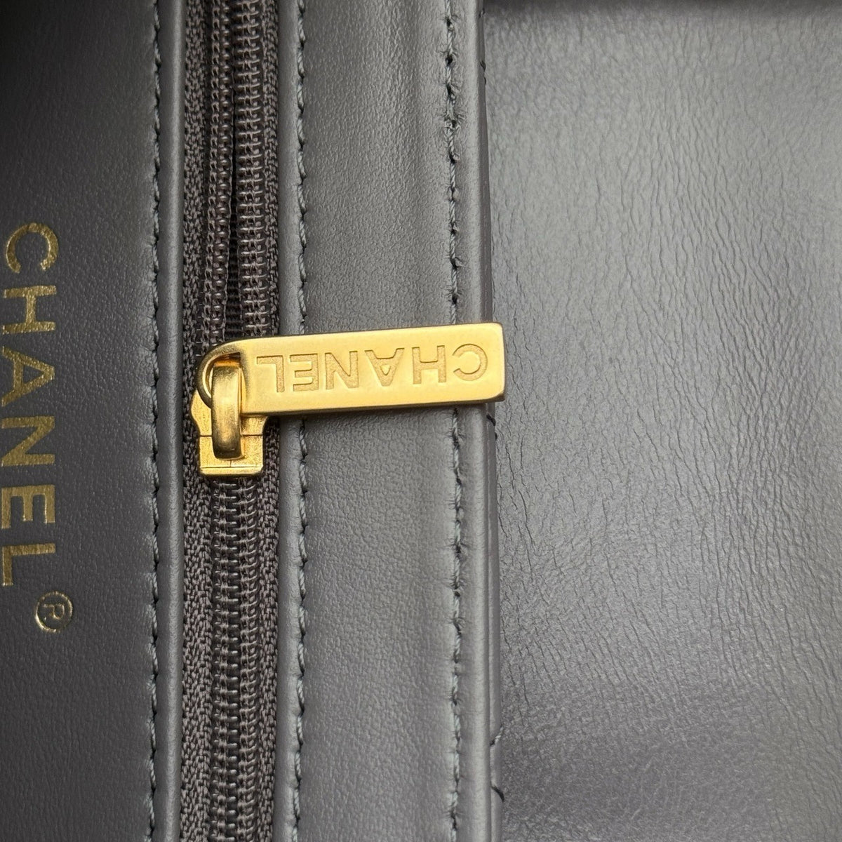 Chanel Small Kelly Shopper Grey Shiny Aged Calfskin Brushed Gold Hardware