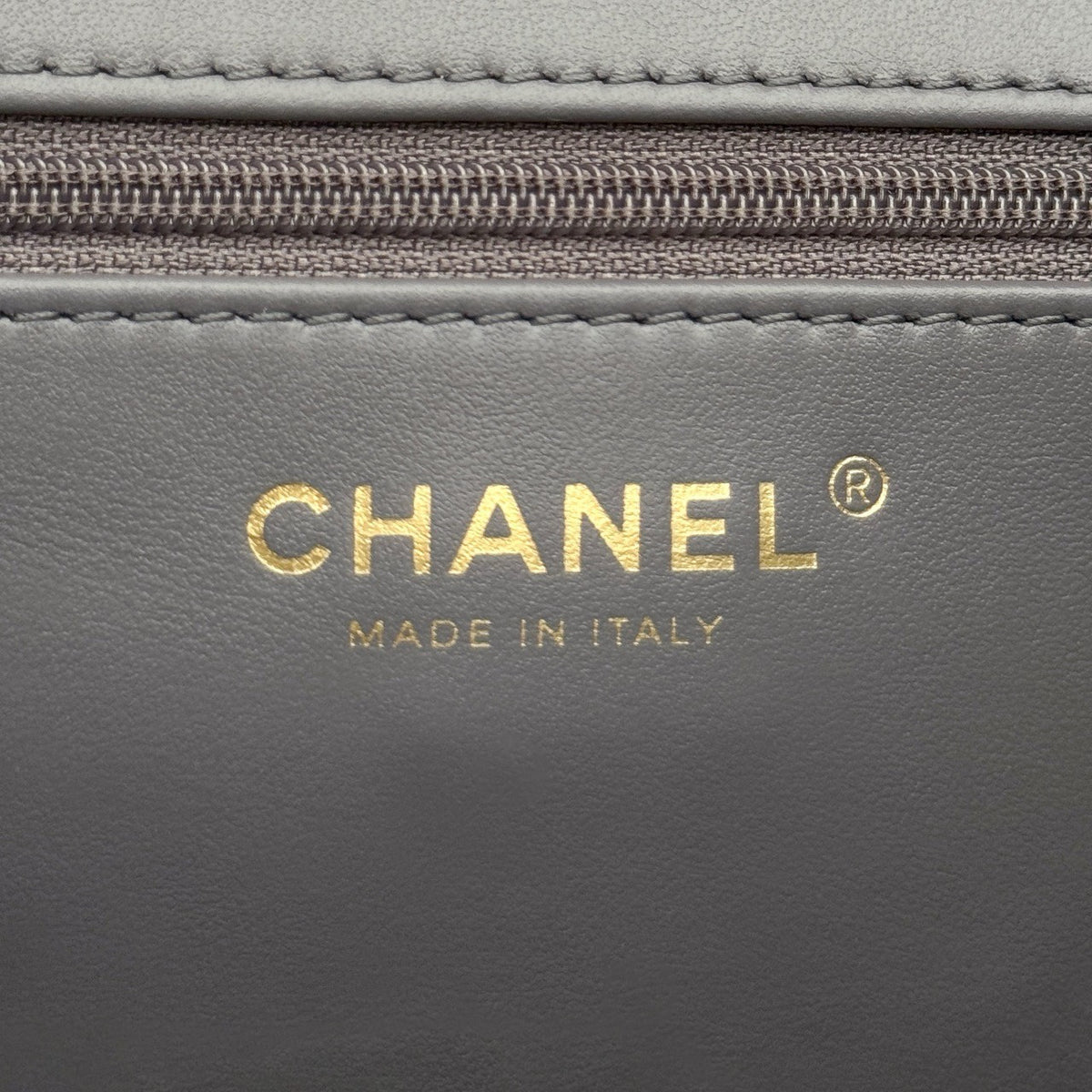 Chanel Small Kelly Shopper Grey Shiny Aged Calfskin Brushed Gold Hardware