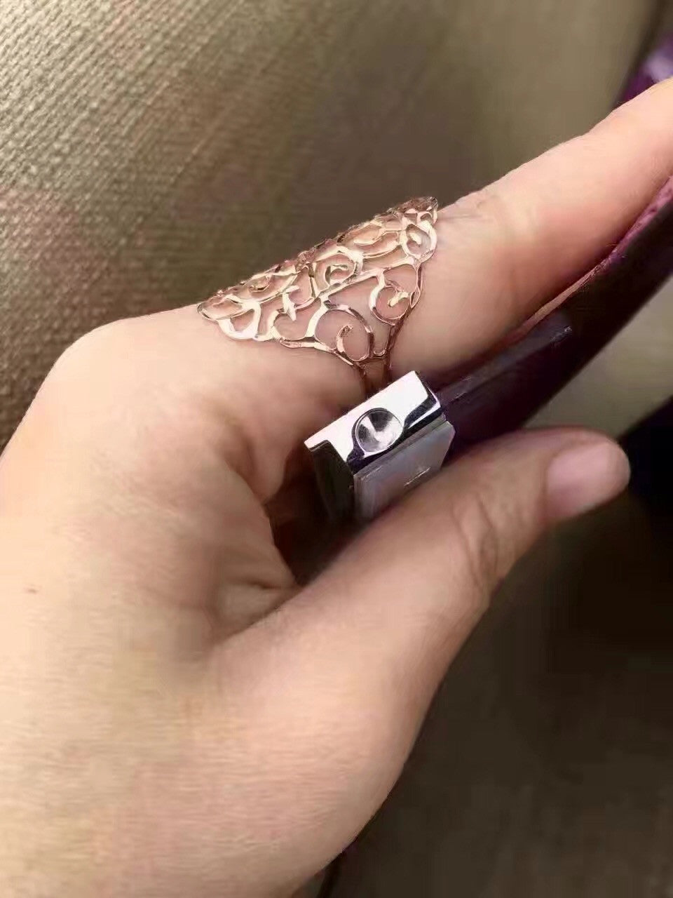 Hermes Purple Constance 24 Niloticus Crocodile with Palladium Hardware