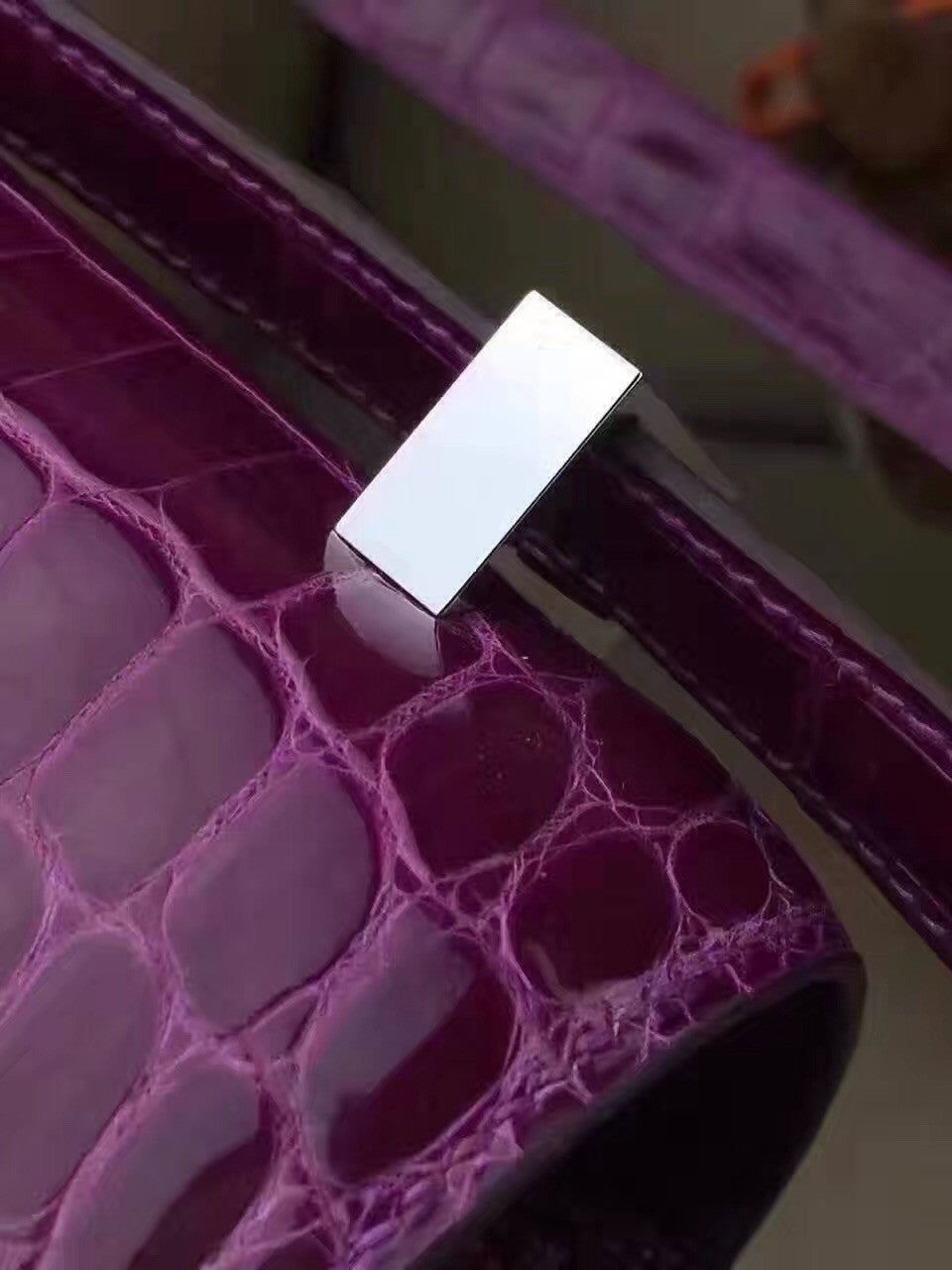 Hermes Purple Constance 24 Niloticus Crocodile with Palladium Hardware