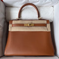 Hermès Gold Kelly 28 Swift Leather  Gold Hardware