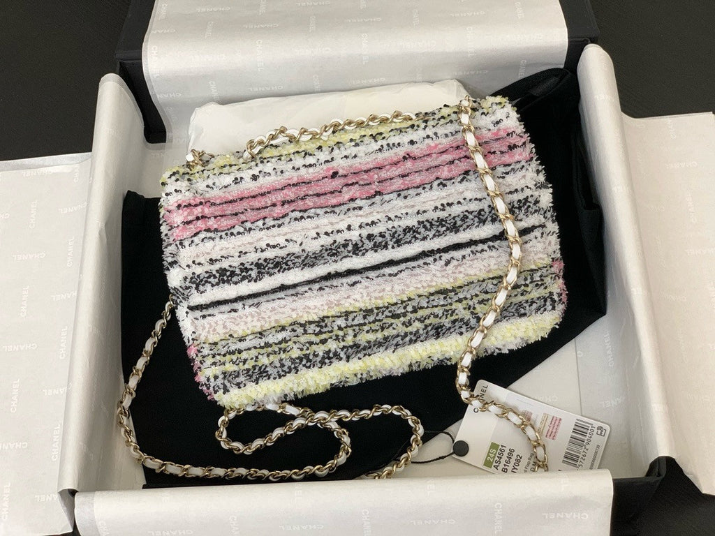 Chanel MINI CLASSIC HANDBAG Embroidered Tweed, Sequins