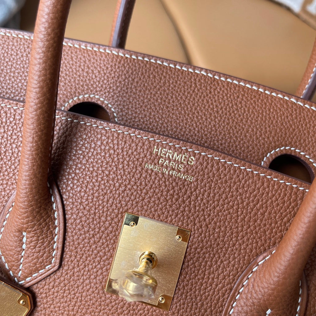 HERMES BIRKIN 35 RETOURNE GOLD TOGO GOLD HARDWARE