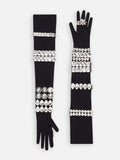 KIM DOLCE&GABBANA Long jersey gloves with rhinestone embellishment Dolce&Gabbana