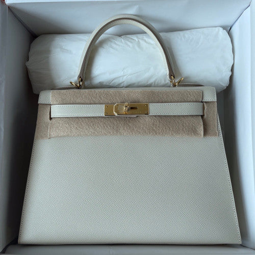 HERMES KELLY 28 SELLIER  CRAIE/SAKURA PINK EPSOM GOLD HARDWARE