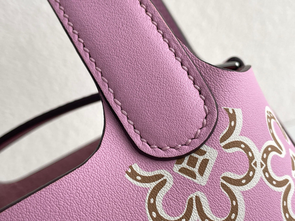 Hermès Mauve Sylvestre Swift Lucky Daisy Micro Picotin Lock Palladium Hardware, 2022